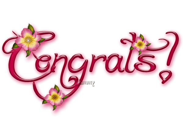 Glitter Text Â» Congratulations Â» Pink Flowers: Congrats!