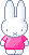 White Rabbit Wearing Pink