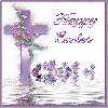 Happy Easter - Purple Cross Reflection