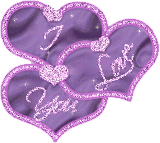 I Love You 3 Purple hearts