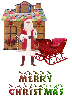 merry christmas santa and sleigh
