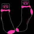 Pink and black paw socks