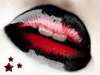 Black and Red lips goth like 