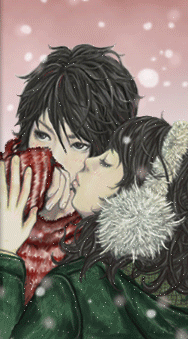 cute kawaii winter lovers