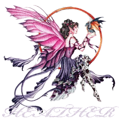 Fairy holding Dragon with Heather