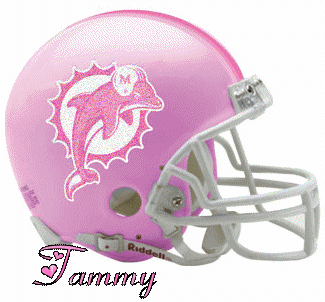 Miami Dolphins Pink Helmet with Name