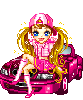 pink car girl