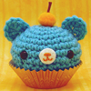 Blue Yarned Cupcake