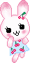 cute kawaii pink bunny character