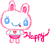 cute kawaii bunny happy