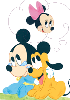 Minnie Mickey and Pluto