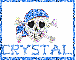 Blue Skull with Crystal
