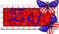 Zet red white blue butterflies