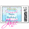 Happy Birthday Cake Stamp- Janie
