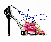 High Heel Shoe with Pink Rose (with sparkles)- Sandy