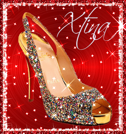 High Heel Rainbow Glitter Shoe (with sparkles)- Xtina
