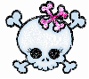 Skull with pink bone bow