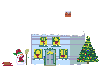 Santa on top of house (animated)