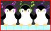 penguins listining to music