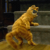 Garfield shaking it
