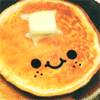 smiley pancake with butter