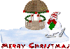 Ice Skating Snowman (animated)- Merry Christmas