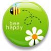 bee happy button