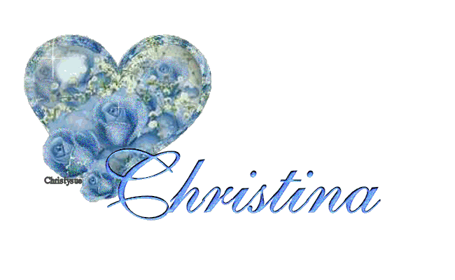 Christina with blue roses