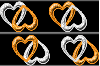 Orange/Silver Hearts