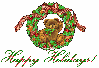 Happy Holidays bear wreath
