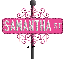 hot pink street sign samantha ST