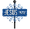 blue street sign jesus WAY