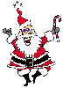 santa with a candy cane