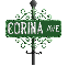 green street sign corina AVE