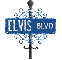 blue street sign elvis BLVD