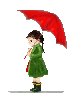 girl playing the rain