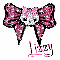 Lizzy-pink skull bow