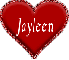 red heart with name Jayleen