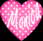 polka dot pink heart monica