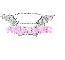 Pink angel wings diamond name - Heather