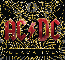 Ac/Dc glitter logo gold