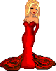 Blond in Red Dress