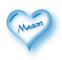 blue heart with name Mason