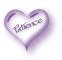 purple heart with name Patience