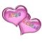 pink hearts with hugs Rachel