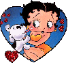 her dog lick her face (Betty Boop)