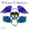 welcome to Melanie's page winged skull with roses