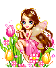 Fairy with tulips