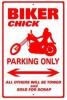 biker chick parking