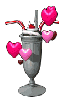 icecream soda and hearts